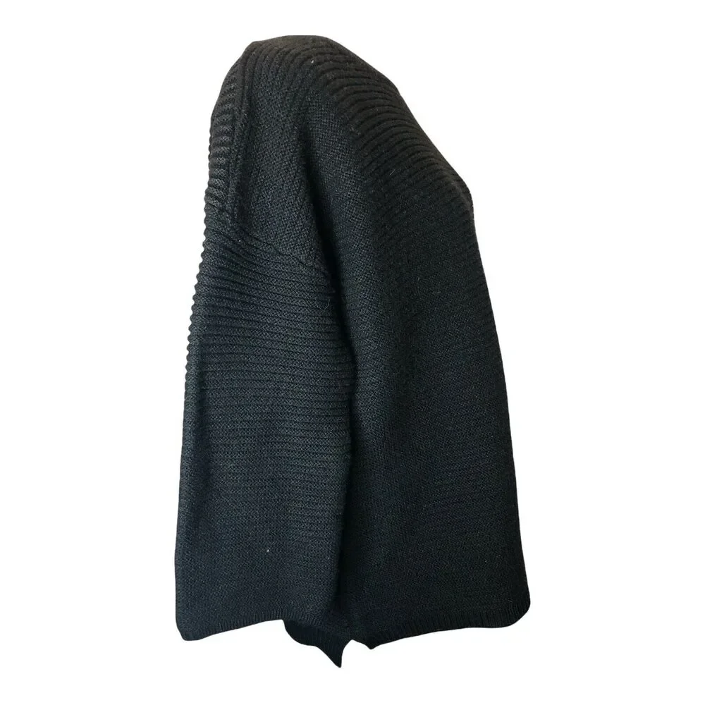 Zadig & Voltaire Bali‎ Y Wool Yack Blend Oversized Ribbed Sweater Small Black